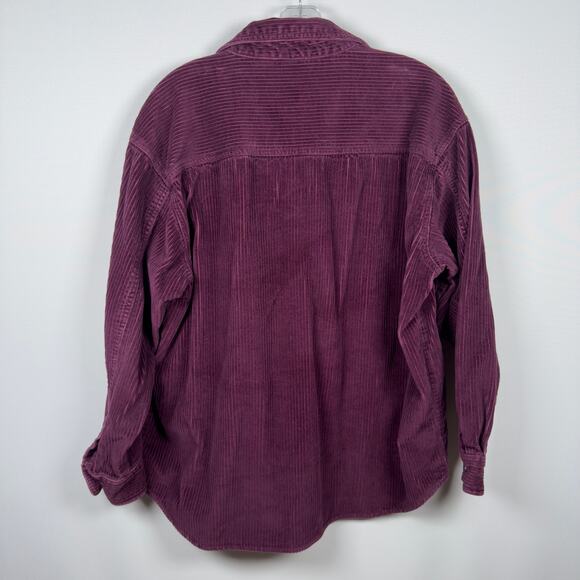Mickey Unlimited Women's Corduroy Button Up Shirt Purple Embroiderd Size L - Picture 3 of 8